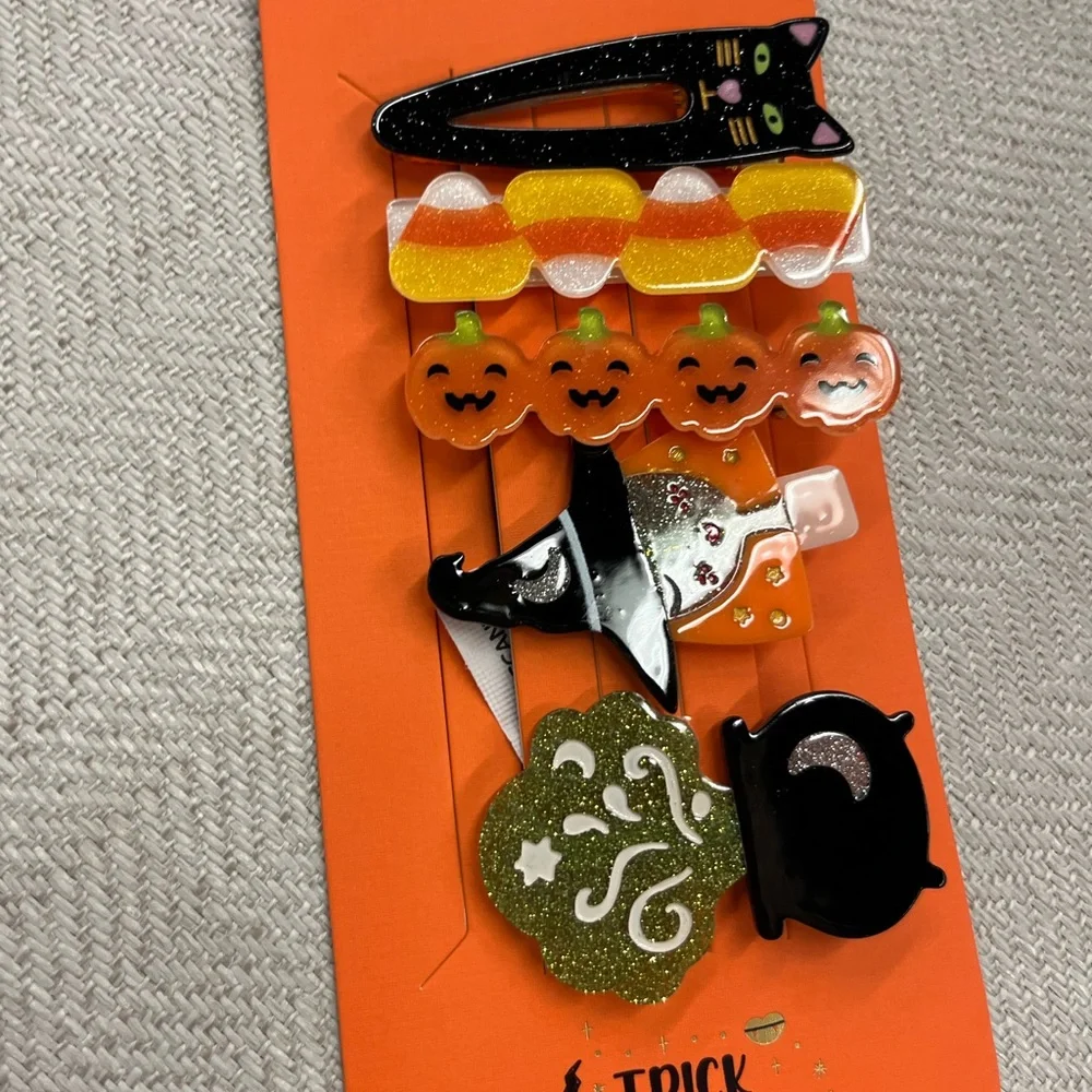 NWT 🧙🎃🐈‍⬛ Piper K Adorable Halloween Hair Claw Clips Set of 5